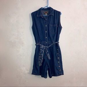 Gloria Vanderbilt Romper Jean Shorts Onesie M